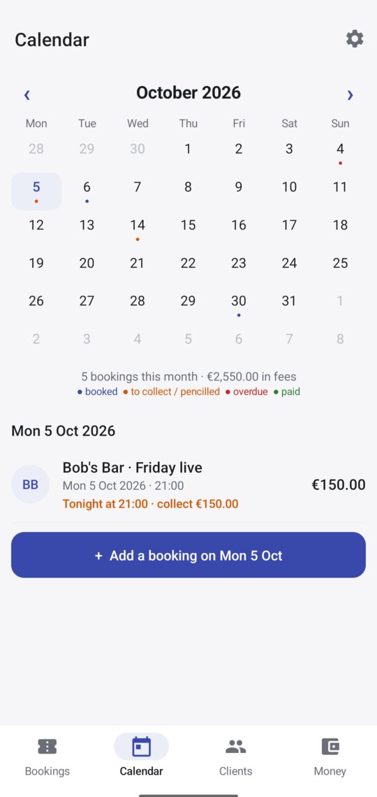 Calendar view